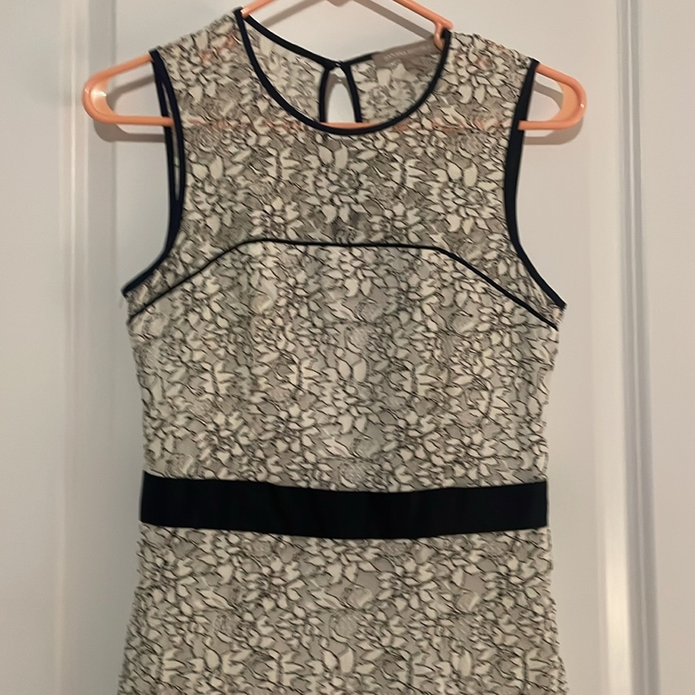 Banana Republic Navy/White Lace Sleeveless Sheath dress. Size 2.